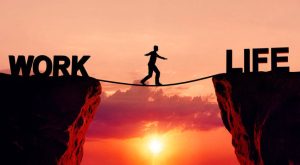 work-life balance on a tie rope